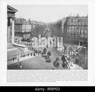 Boulevard De La Madeleine, antike Paris Photo, 1893 Stockfoto