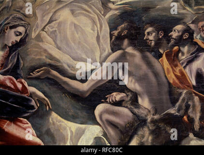 EL ENTIERRO DEL CONDE ORGAZ - las mejores DE LA VIRGEN CON SAN JUAN BAUTISTA SANTO TOMAS Y SAN PABLO - 1586/1588-O/L-MANIERISMO ESPAÑOL - Konj nº 282. Autor: GRECO, El. Lage: Iglesia de Santo Tomé. Toledo. Spanien. Stockfoto