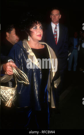 BEVERLY HILLS, Ca - 5. NOVEMBER: Schauspielerin ElizabethTaylor nimmt an der 6. jährlichen Guild event Big Sisters ehrt Carol Bayer Sager am 5. November 1993 Im Beverly Hilton Hotel in Beverly Hills, Kalifornien. Foto von Barry King/Alamy Stock Foto Stockfoto