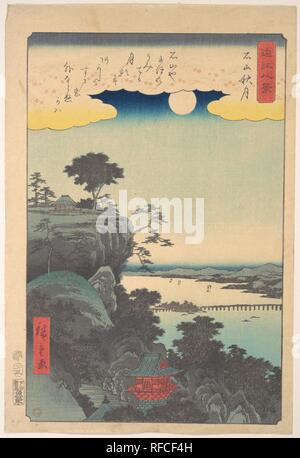 Im Herbst Mond auf Ishiyama. Artist: Utagawa Hiroshige (Japanisch, Tokyo (EDO) 1797-1858 Tokyo (EDO)). Kultur: Japan. Abmessungen: H. 14 5/8 in. (37,1 cm); W. 9 15/16 in. (25,2 cm). Datum: 1857. Museum: Metropolitan Museum of Art, New York, USA. Stockfoto