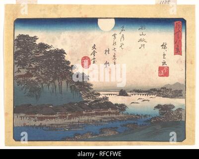 Herbst Mond in Ishiyama. Artist: Utagawa Hiroshige (Japanisch, Tokyo (EDO) 1797-1858 Tokyo (EDO)). Kultur: Japan. Abmessungen: H. 6 5/8 in. (16,8 cm); W. 9. (22,9 cm). Datum: 1857. Museum: Metropolitan Museum of Art, New York, USA. Stockfoto