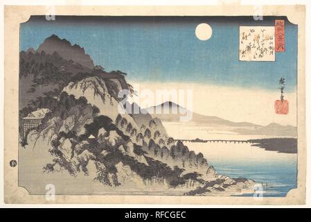 Ishiyama keine Shugetsu Vollmond bei Ishiyama. Artist: Utagawa Hiroshige (Japanisch, Tokyo (EDO) 1797-1858 Tokyo (EDO)). Kultur: Japan. Abmessungen: Bild: 9 3/4 x 14 3/4 in. (24,8 × 37,5 cm). Datum: 1797-1858. Museum: Metropolitan Museum of Art, New York, USA. Stockfoto