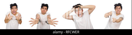 Lustige Mann leidet unter psychischen Störungen Stockfoto