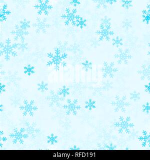 Nahtlose Textur mit Schneeflocken. Winter Textur mit einem kalten Ton. Vector Illustration. Stock Vektor
