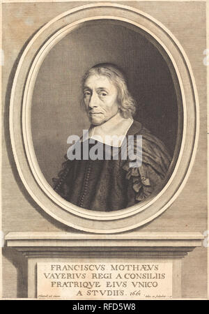Francois de La Mothe Le Vayer. Stand: 1661. Medium: Gravur. Museum: Nationalgalerie, Washington DC. Autor: Robert Nanteuil. Stockfoto