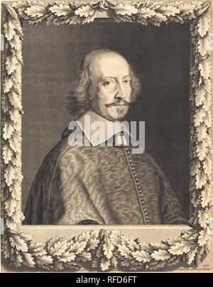 Kardinal Jules Mazarin. Stand: 1656. Medium: Gravur. Museum: Nationalgalerie, Washington DC. Autor: Robert Nanteuil. Ich PIERRE MIGNARD. NANTEUIL, ROBERT. Stockfoto