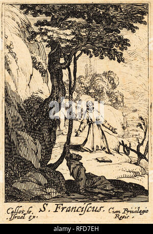 Saint Francis. Vom: 1592-1635. Medium: Radierung. Museum: Nationalgalerie, Washington DC. Autor: Jacques Callot. Stockfoto