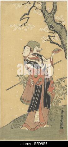 Ein Fuchs Tanz aus dem Drama Die tausend Kirschbäume. Artist: Ippitsusai Buncho (Japanisch, aktive 1760-1794). Kultur: Japan. Abmessungen: H. 11 5/8 in. (29,5 cm); W. 5 5/8 in. (14,3 cm). Museum: Metropolitan Museum of Art, New York, USA. Stockfoto