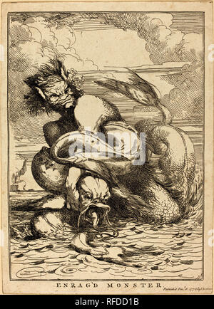 Enrag 'dMonster. Stand: 1778. Medium: Radierung. Museum: Nationalgalerie, Washington DC. Autor: John Hamilton Mortimer. Stockfoto