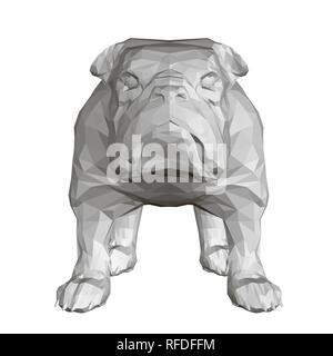 Polygonale Bulldog 3 D. Vorderansicht. Vector Illustration. Stock Vektor