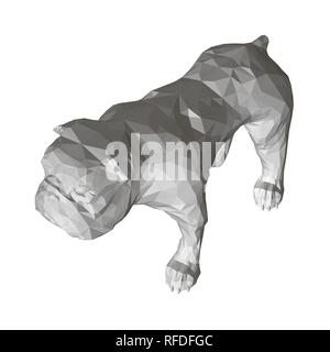 Polygonale Bulldog 3 D. Isometrische Ansicht. Vector Illustration. Stock Vektor