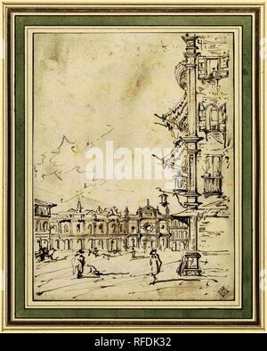 Piazza San Marco in Venedig. Verfasser: Anonym. Verfasser der Stellungnahme: Francesco Guardi (Namensnennung zurückgewiesen). Vermittler Verfasser der Stellungnahme: Francesco Guardi. Datierung: 1800 - 1900. Maße: H 200 mm x B 150 mm. Museum: Rijksmuseum, Amsterdam. Stockfoto