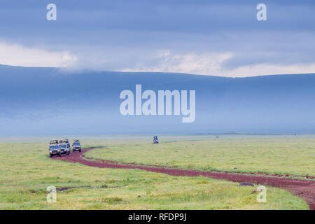 Ngorongoro Krater, alten vulkanischen Krater und einer der großartigsten Tierwelt Afrikas, ist Teil der Ngorongoro Conservation Area, Tansania Stockfoto