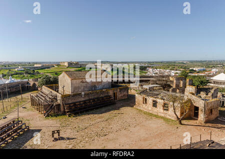 Castro Marim, Portugal, Interieur der mittelalterlichen Burg von Castro Marim, Algarve, Portugal. Stockfoto