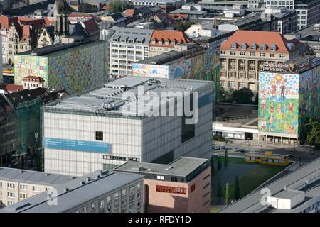 Über die Innenstadt, Museum der Bildenden Kuenste (Museum der Bildenden Künste), Leipzig, Sachsen, Deutschland Übersicht Stockfoto