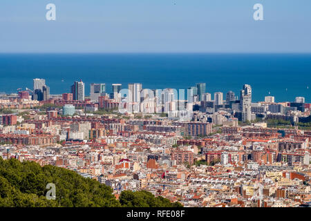 Luftaufnahme auf Barcelona Downtown Stockfoto
