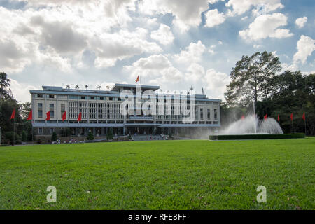 Vordere äußere Unabhängigkeit, Wiedervereinigung Halle. In Saigon, Ho Chi Minh City, Vietnam. Stockfoto