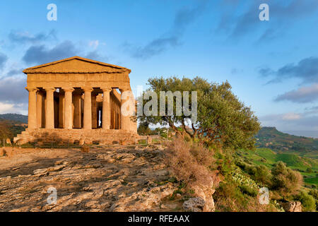 Tempel der Concordia (Tempio della Concordia). Valle dei Templi (Tal der Tempel). Agrigento Sizilien Italien Stockfoto