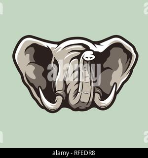 Elephant Head Illustration Vektor Stock Vektor