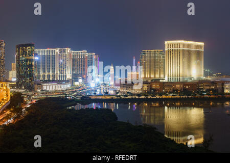 Luftaufnahme des Venetian Macao von der Grande Hill Stockfoto