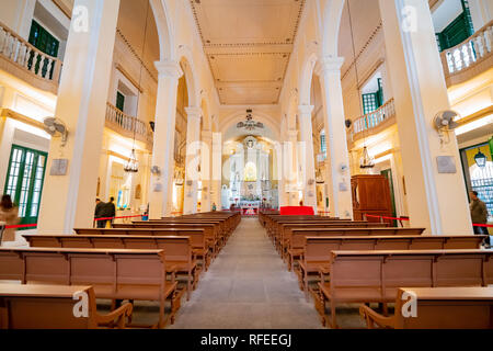 Macau, DEZ 24: Innenansicht des berühmten St. Dominic's Kirche am 24.Dezember, 2018 am Macau Stockfoto