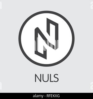 NULS - Nuls. Das Logo der Münze oder Markt Emblem. Stock Vektor