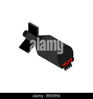 Bombe Schädel isoliert. Torpedo bombshell. Vector Illustration Stock Vektor