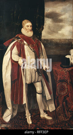 'Charles Howard, 1. Earl of Nottingham, Ca. 1620, Öl auf Leinwand, 208,5 x 139,5 cm. Autor: MIJTENS, DANIEL. Lage: National Gallery. LONDON. ENGLAND. Stockfoto