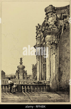 Zwinger, Dresden. Abmessungen: Bild: 41,1 x 28,1 cm (16 1/4 x 11 1/16 in.) Blatt: 54,5 x 36,5 cm (21 5/6 x 14 3/8 in.). Medium: Lithographie mit weißen Gouache auf Webte Papier berührt. Museum: Nationalgalerie, Washington DC. Autor: Samuel Prout. Stockfoto