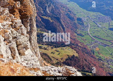 Der Churfirsten massiv und den Blick auf seeztal Tal - Appenzell Alpen, Schweiz Stockfoto