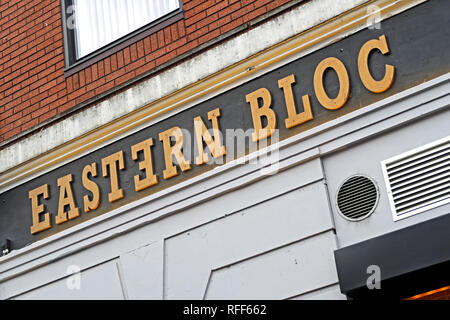 Ostblock Einträge speichern und einen Nachtklub, 5 a Stevenson Square, Manchester, England, UK, M 1 1 DN Stockfoto