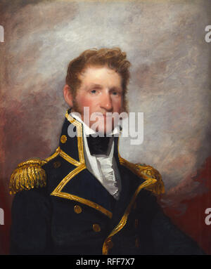 Commodore Thomas Macdonough. Vom: C. 1815/1818. Abmessungen: insgesamt (ursprüngliche Gewebe): 72,5 x 57,1 cm (28 9/16 x 22 1/2 in.) Support: 72,5 x 58,5 cm (28 9/16 x 23 1/16 in.) gerahmt: 100,3 x 88,9 x 6,7 cm (39 1/2 x 35 x 2 5/8 in.). Medium: Öl auf Holz. Museum: Nationalgalerie, Washington DC. Autor: Gilbert Stuart. Stockfoto