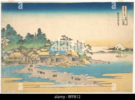 Enoshima in Sagami Provinz (soshu Enoshima), aus der Serie 36 Ansichten des Berges Fuji (Fugaku sanjurokkei). Künstler: Katsushika Hokusai (Japanisch, Tokyo (EDO) 1760-1849 Tokyo (EDO)). Kultur: Japan. Abmessungen: 10 1/8 x 14 3/4 in. (25,7 x 37,5 cm). Datum: Ca. 1830-32. Museum: Metropolitan Museum of Art, New York, USA. Stockfoto