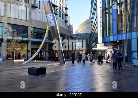 Die Hayes Fußgängerzone und Einkaufsmeile, Cardiff, South Glamorgan, Wales Stockfoto