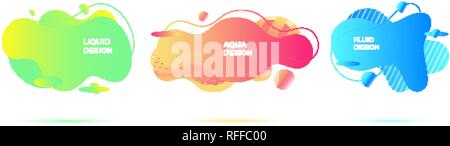 Abstrakte flüssige Formen. Organische fließende Formen. Lebendige Flüssigkeit Hintergründe Stock Vektor