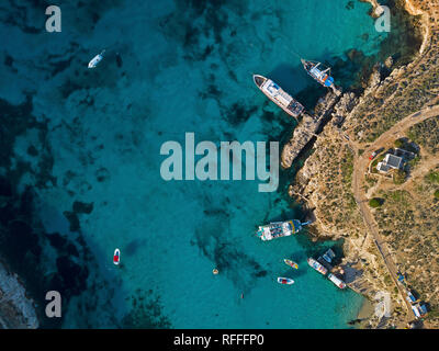 Antenne Landschaft der Blauen Lagune in Malta - Bild Stockfoto