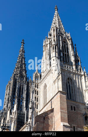 Ulm, Ulmer Münster, den höchsten Kirchturm der Welt, Deutschland Stockfoto