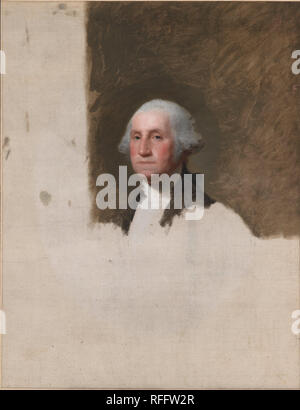 George Washington (Das Athenaeum Hochformat). Datum/Zeit: April 12, 1796. Malerei. Öl auf Leinwand. Höhe: 1.219 mm (47.99 in); Breite: 940 mm (37 in). Autor: Gilbert Stuart. Stockfoto