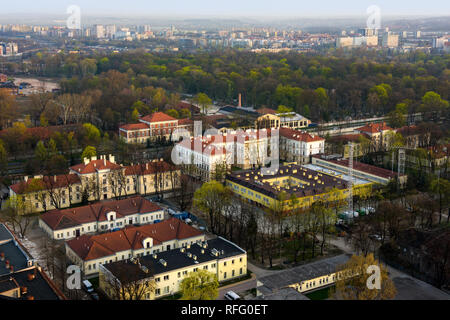 Panoramablick auf das Luftbild für Wirtschaft an der Universität in Krakau, Polen Stockfoto