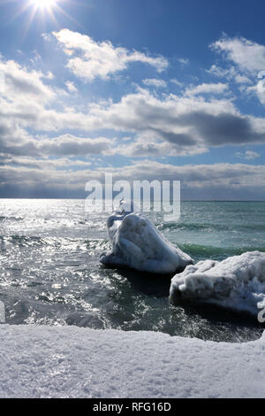 Nach dem Eissturm am frühen Morgen Stockfoto