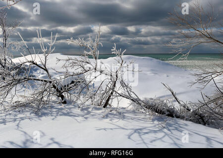 Nach dem Eissturm am frühen Morgen Stockfoto