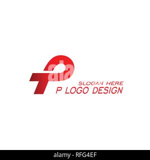 P schreiben Logo. flachbild Anfangsbuchstabe P Grafik logo Design. Stock Vektor