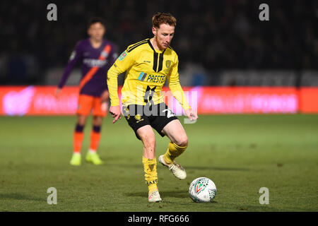 BURTON-on-Trent, Großbritannien, 23. Januar. Burton Albion, Liam Boyce (27) während der carabao Pokalspiel zwischen dem Burton Albion und Manchester City an der Pirelli Stadium, Burton upon Trent am Mittwoch, 23. Januar 2019. (Credit: MI Nachrichten & Sport) Stockfoto