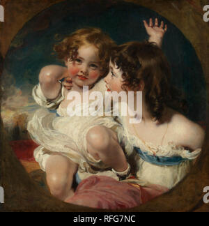 Die Calmady Kinder (Emily, 1818 -?- 1906, und Laura Anne, 1820-1894). Artist: Sir Thomas Lawrence (Briten, Bristol 1769-1830 London). Abmessungen: 30 7/8 x 30 1/8 in. (78,4 x 76,5 cm). Datum: 1823. Emily und Laura Anne waren die Kinder von Charles Calmady von Langdon Court in Devonshire. Ihr Porträt - an der Royal Academy gezeigt, und graviert unter dem Titel Natur - - schon immer eine der beliebtesten Lawrence's Werke. Er beschrieb es einmal als 'My Best Picture. . . Einer der wenigen möchte ich nachstehend durch." bekannt werden sollte. Museum: Metropolitan Museum of Art, New York, USA. Autor: THOMAS LAWRE Stockfoto