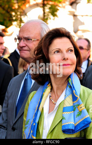 Königin Silvia König Carl XVI Gustaf von Schweden und Königin Silvia von Schweden Foto von Kazimierz Jurewicz Stockfoto