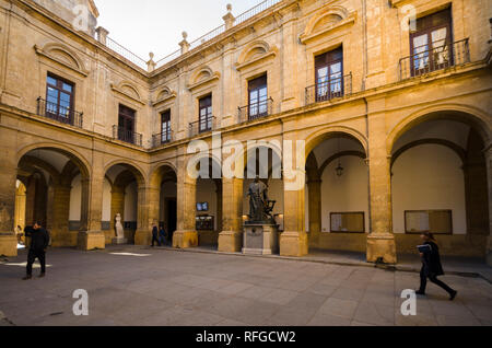 Sevilla Spanien, im Innenhof der Universität von Sevilla, Andalusien, Spanien. Stockfoto