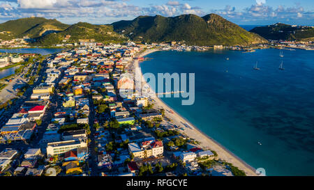 Great Bay Beach, Philipsburg, St. Martin, St. Martin, Insel Sint Maarten Karibik Stockfoto