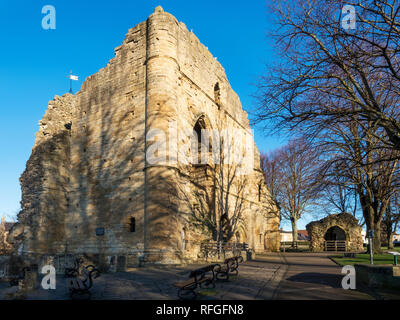 Die Könige Tower auf Knaresborough Schloss im Winter Sonnenschein Knaresborough North Yorkshire England Stockfoto