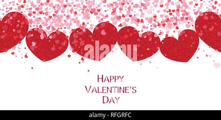 Happy Valentine's Day Karte mit Liebe zum Valentinstag herzen Banner im Hintergrund Stock Vektor