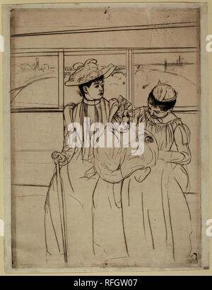 Im Omnibus. Vom: 1890-1891. Abmessungen: Platte: 36,7 x 26,7 cm (14 5/6 x 10 1/2 in.). Medium: kaltnadelradierung in Schwarz mit Graphit. Museum: Nationalgalerie, Washington DC. Autor: Mary Cassatt. Stockfoto